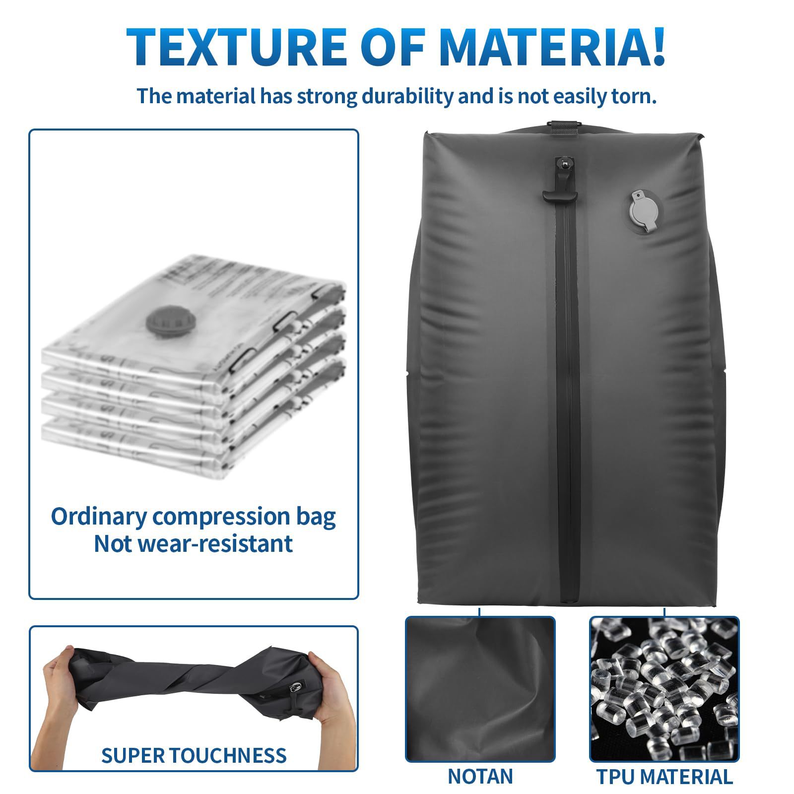Vacuum Compression Bags (TPU Airtight) – Packing Organizers for Luggage, Travel & Dorm Why this works best: - Image 6