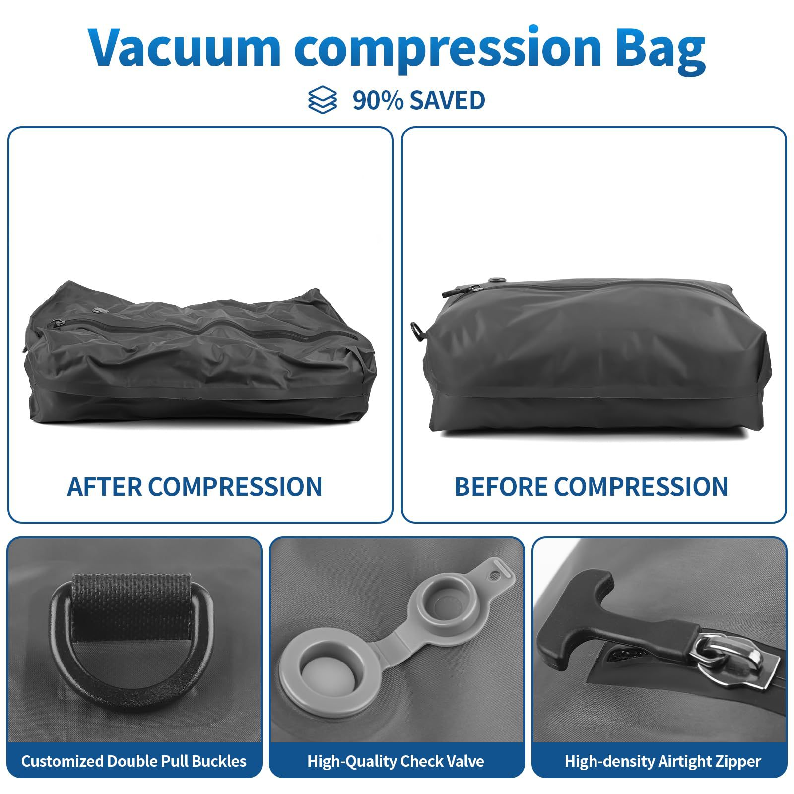 Vacuum Compression Bags (TPU Airtight) – Packing Organizers for Luggage, Travel & Dorm Why this works best: - Image 5