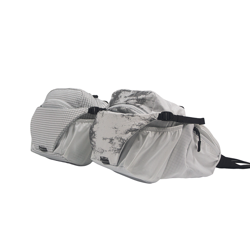 Custom Lightweight Waist Pack Ripstop Grid Fabric Breathable Mesh Multi-Pocket Adjustable Strap for Hiking Running Travel OEM - Image 4